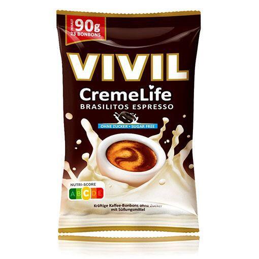 Levně Bonbony bez cukru VIVIL CremeLife brasilitos espresso 90 g