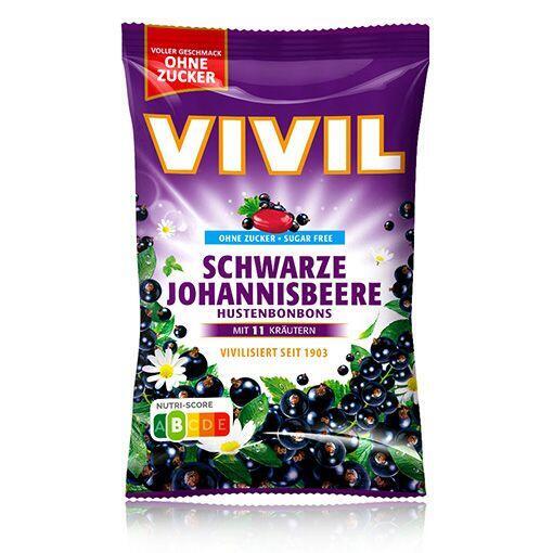 Levně Bonbony bez cukru VIVIL Černý rybíz + 11 bylin 60g