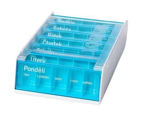 Levně Dávkovač na léky ANABOX 7 dní - azurový