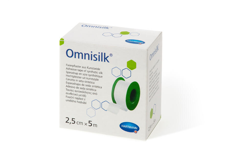 Levně Náplast fixační OMNISILK z bílého hedvábí 2,5 cm x 5 m