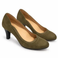Dámské kožené lodičky 3573 khaki, Mintaka