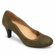 Dámské kožené lodičky 3573 khaki, Mintaka