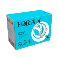 Testovací proužky FORA 6 (ACS045) pro měření cukru v krvi 50 ks