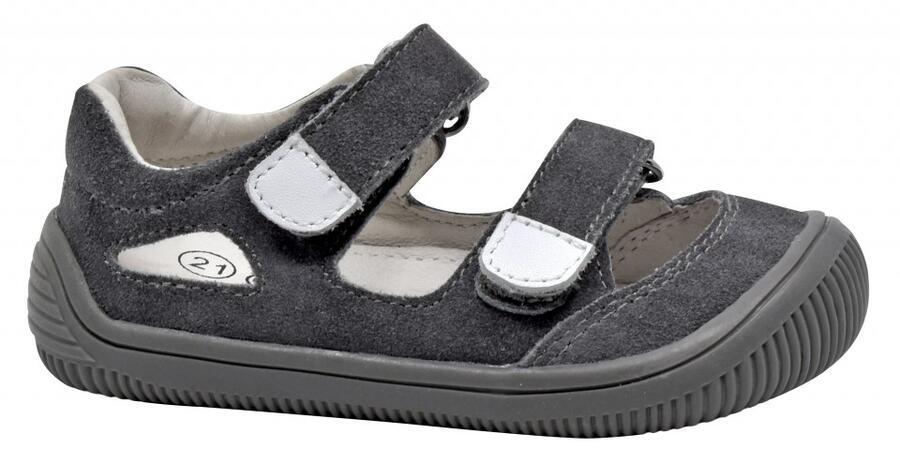 Levně Barefoot dětská letní obuv MERYL GREY, Protetika šedá 22 chlapci