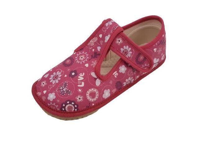 Levně Dívčí barefoot bačkůrky LOVE - BEDA růžová 23 dívky