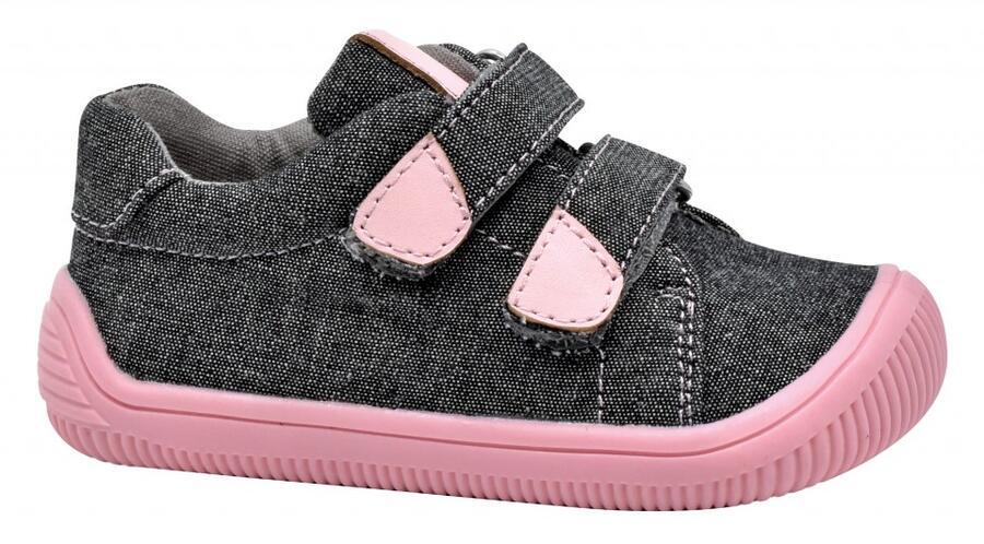 Levně Barefoot obuv ROBY grey, Protetika růžová 19 dívky