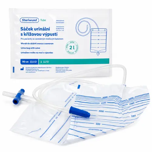 Levně Sáček urinální 2000ml s křížovou výpustí Steriwund