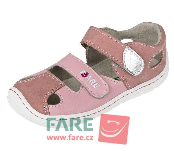 Levně FARE BARE, dětské barefoot sandálky, B5461251 růžová 27 dívky