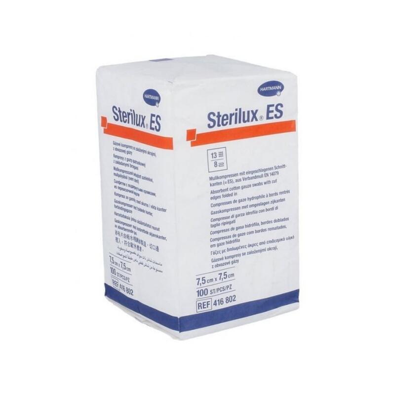 Levně Gáza kompresní Sterilux ES nesterilní 17vl.8vr. / 100 ks 7,5 x 7,5 cm