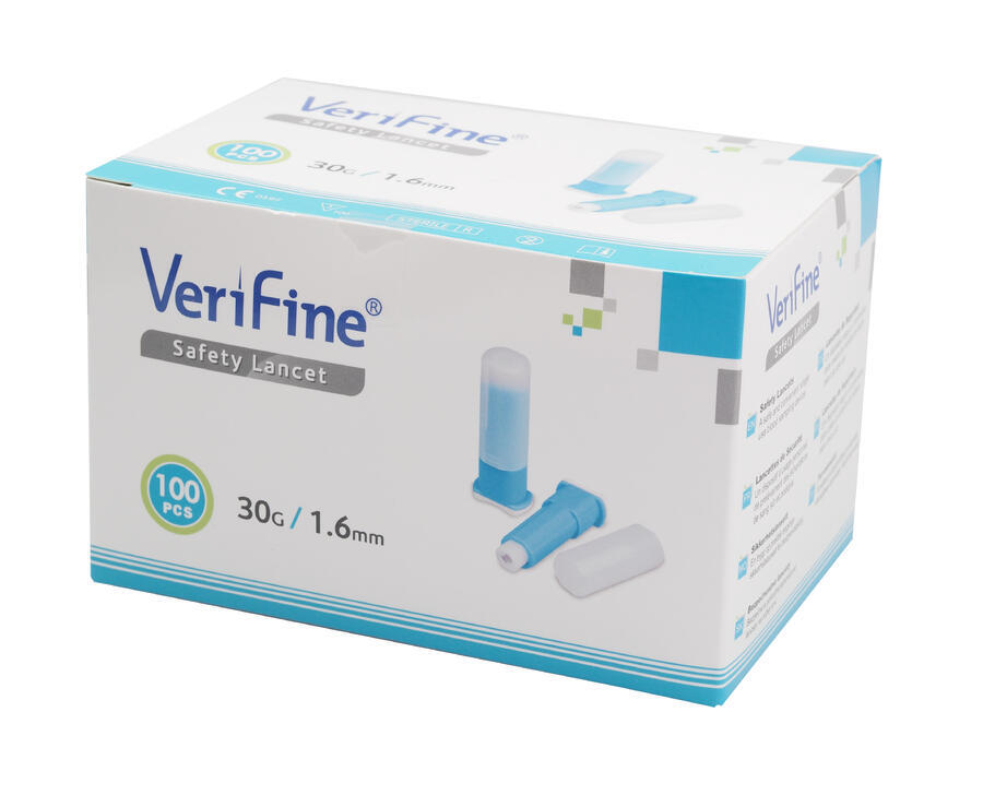 Levně Bezpečnostní lancety VERIFINE 30Gx1,6mm 100 ks