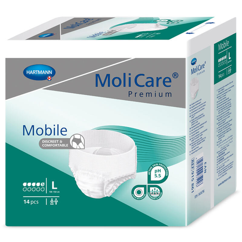 Levně Absorpční kalhotky MoliCare Mobile 5 kapek L