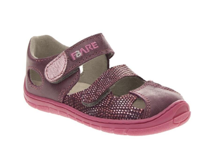 Levně Dívčí barefoot sandály A5161191, Fare vínová 23 dívky