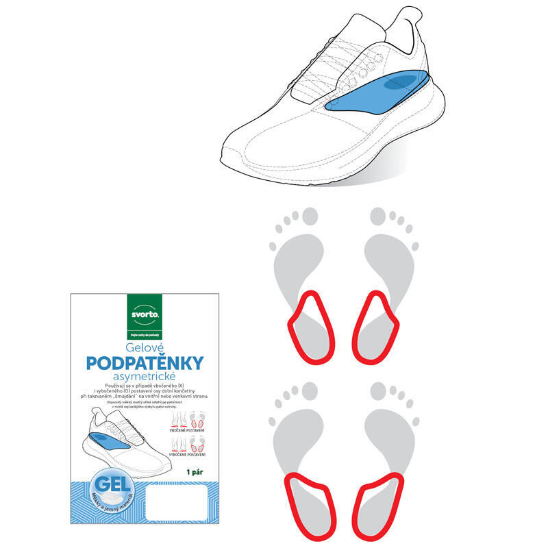 Levně Gelové podpatěnky asymetrické Svorto 116 33-37 (S)