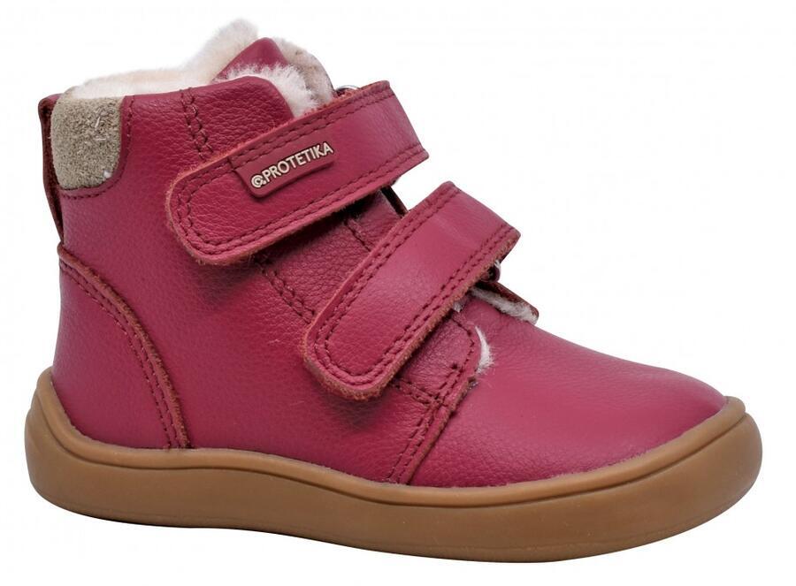 Levně Dívčí zimní barefoot boty DENY Fuxia, Protetika růžová 32 dívky
