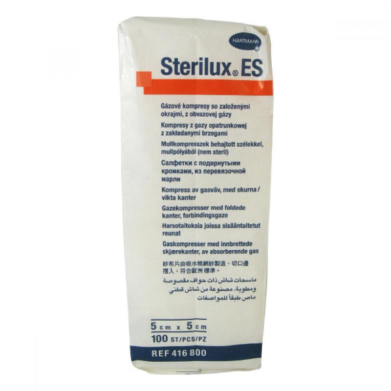 Levně Gáza kompresní Sterilux ES nesterilní 17vl.8vr. / 100 ks 5 x 5 cm