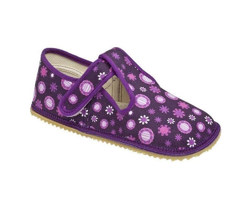Levně Dívčí barefoot papuče VIOLET FLOWER, Beda fialová 32 dívky