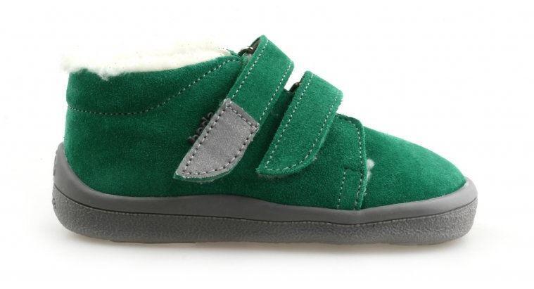 Levně Chlapecké zimní barefoot boty s kožíškem SAM - BEDA zelená 20 chlapci