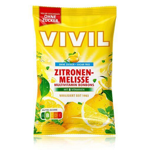 Levně Bonbony bez cukru VIVIL Multivitamín citrón a meduňka + 8 vitamínů 60g