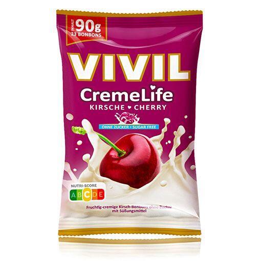 Levně Bonbony bez cukru VIVIL CremeLife višeň 90 g 90 g