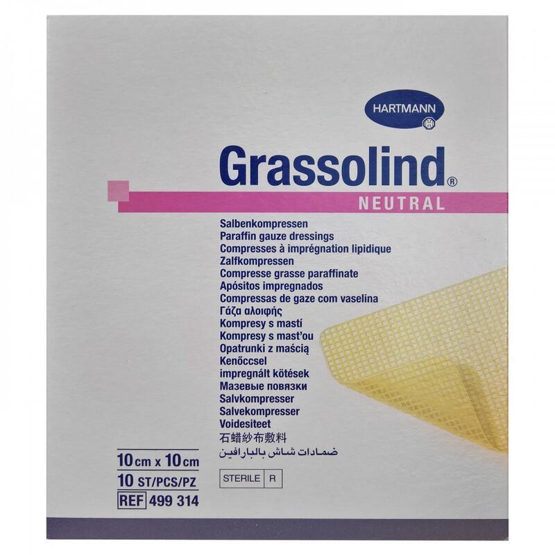 Levně Mastný tyl sterilní Grassolind neutral 10 ks 10 x 10 cm